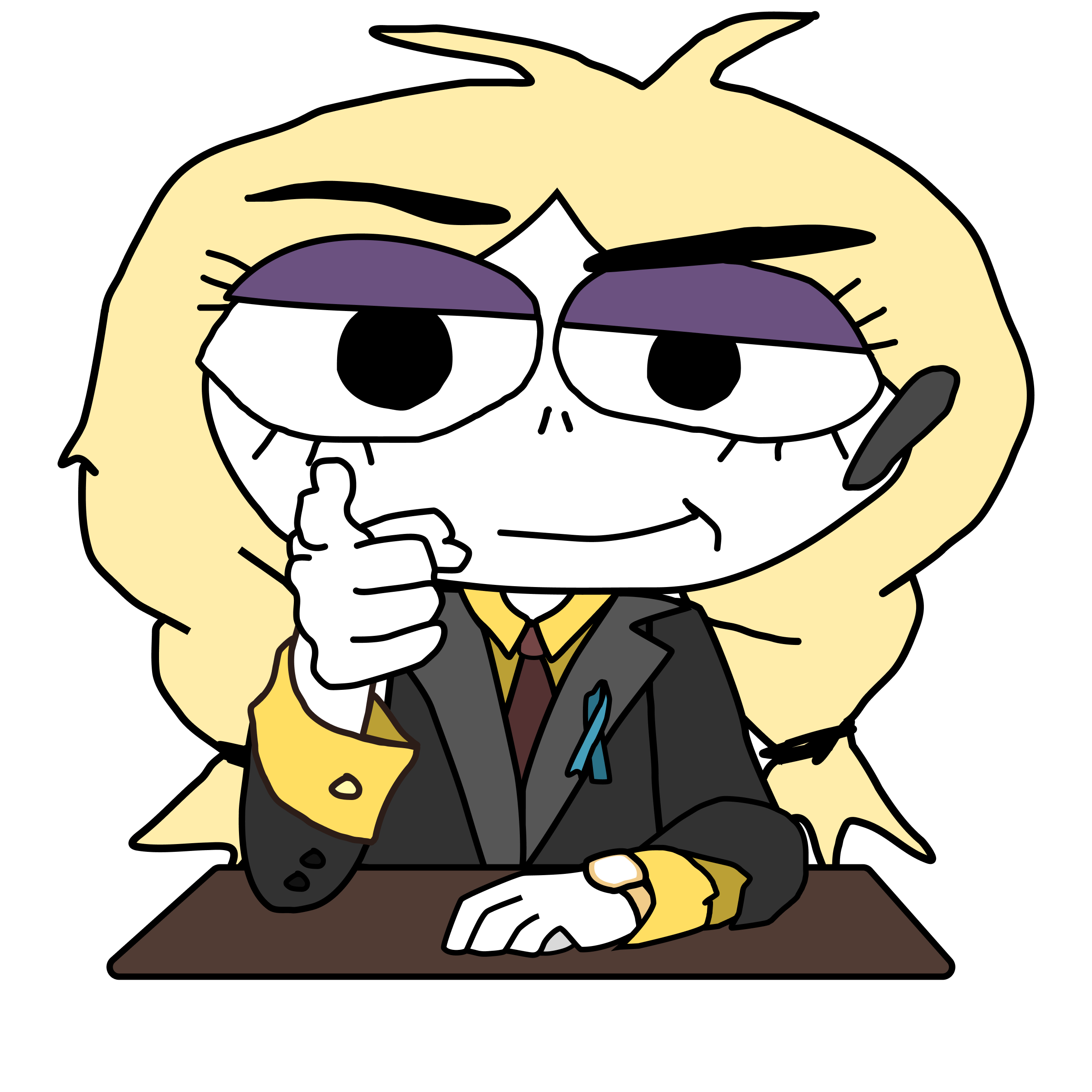 Business character at desk